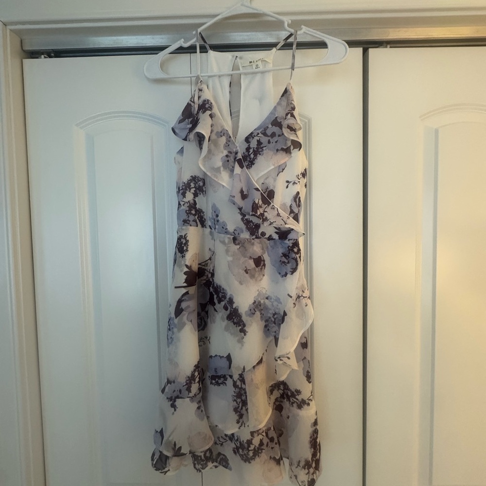 miami Cream Mini Dress with Lavender Floral Print